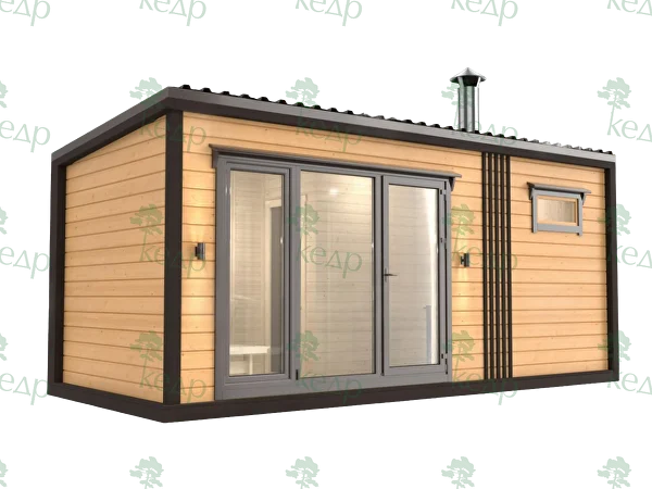 Каркасная баня Скандинавия 6х2,5 м