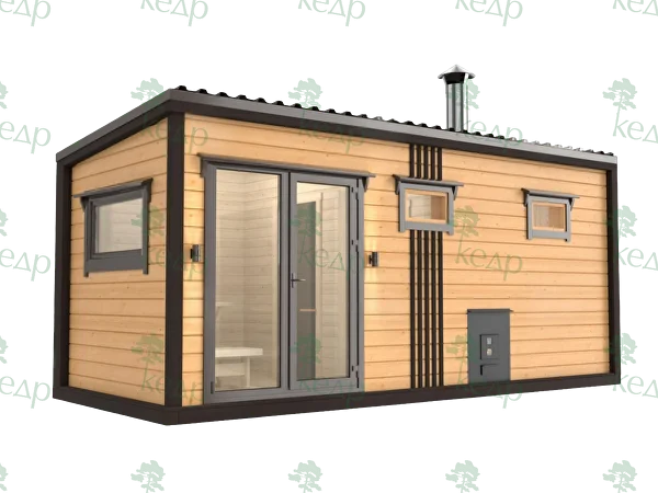 Каркасная баня Скандинавия 6х2,4 м