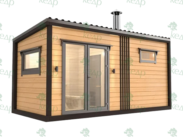 Каркасная баня Скандинавия 5х2,4 м
