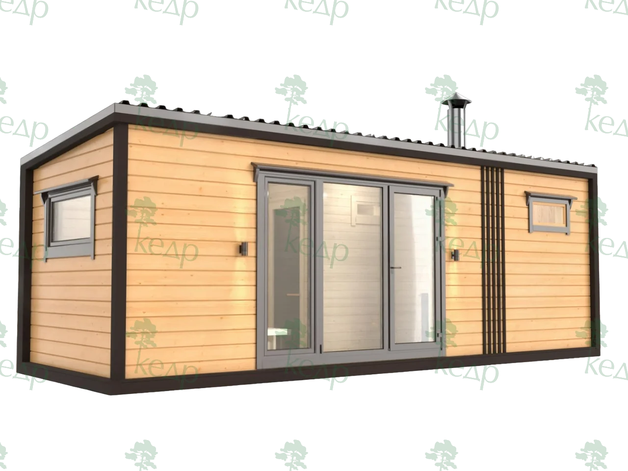 Каркасная баня Скандинавия 7х2,5 м